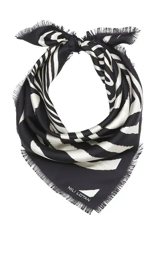 NILI LOTAN Zebra Twill Scarf