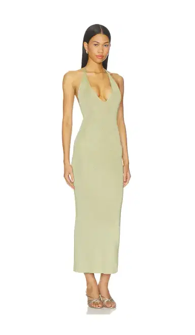 NBD Jamy Deep V Shimmer Maxi Dress | Thumbnail 2