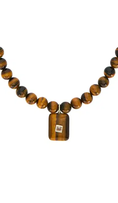 Shashi Gemstone Tiger Eye Pendant Necklace | Thumbnail 2