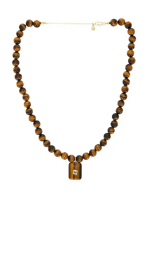 SHASHI Gemstone Tiger Eye Pendant Necklace
