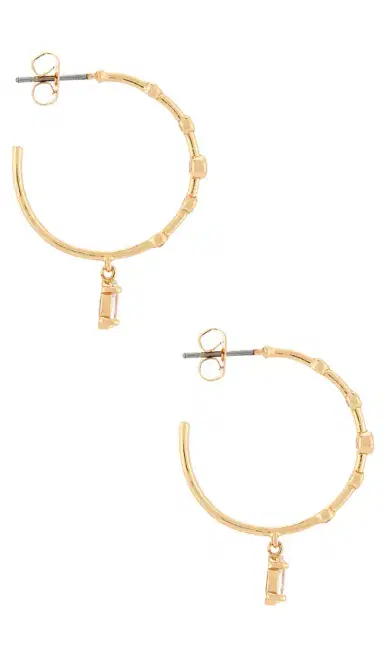 Ettika Delicate Crystal Charm Hoop Earrings | Thumbnail 2