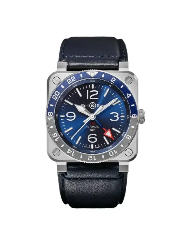 Bell & Ross BR 03-93 GMT BLUE Automatic Stainless Steel Watch, Ref. BR0393-BLU-ST/SCA - Men