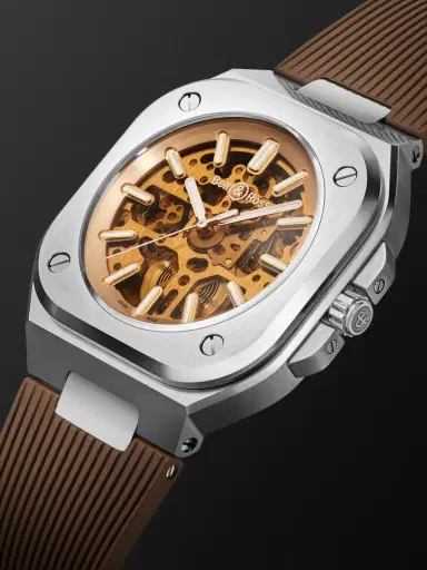 Bell & Ross BR 05 Skeleton Gold Automatic Stainless Steel Watch, Ref. BR05A-CH-SKST/SRB - Men | Thumbnail 4