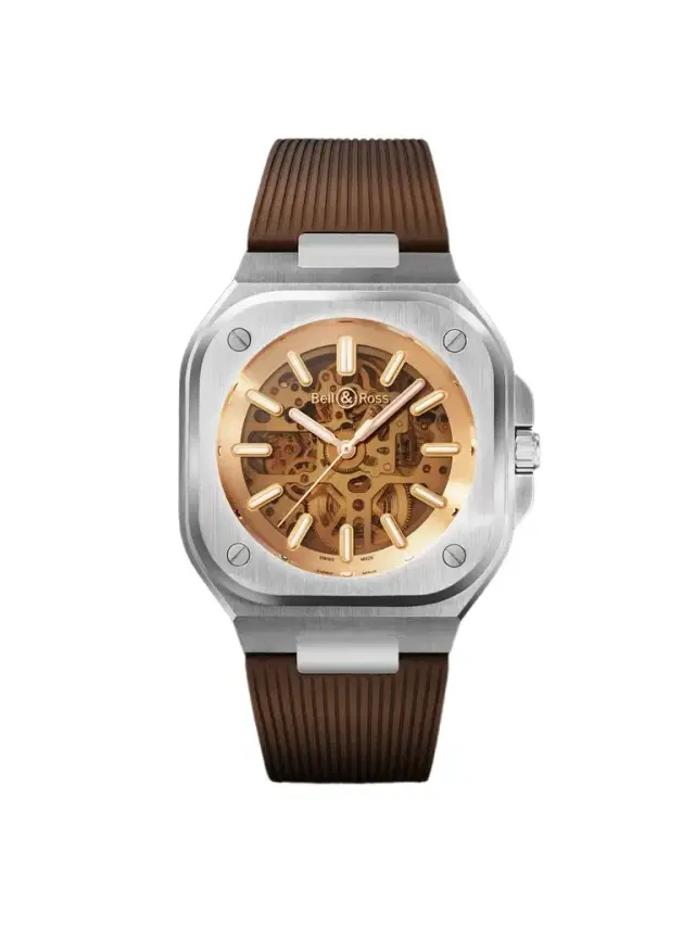 Bell & Ross BR 05 Skeleton Gold Automatic Stainless Steel Watch, Ref. BR05A-CH-SKST/SRB - Men