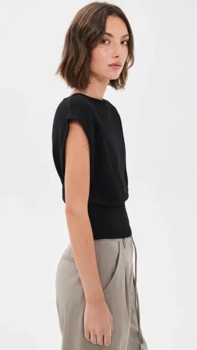 St. Agni Cashmere Asymmetrical Top Black | Thumbnail 4 St. Agni Cashmere Asymmetrical Top Black | Thumbnail 4