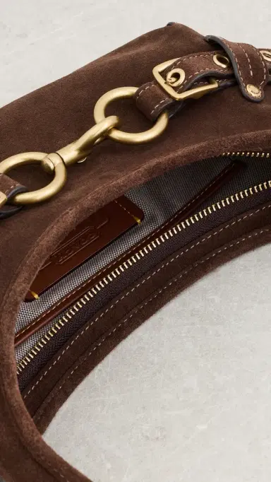 Coach Belted Ergo Suede Shoulder Bag 26 Dark Chocolate One Size | Thumbnail 6
