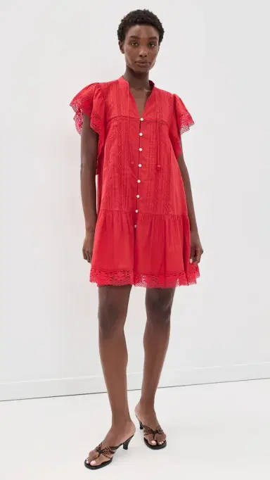 Sea Pippa Solid Mini Dress Red | Thumbnail 2