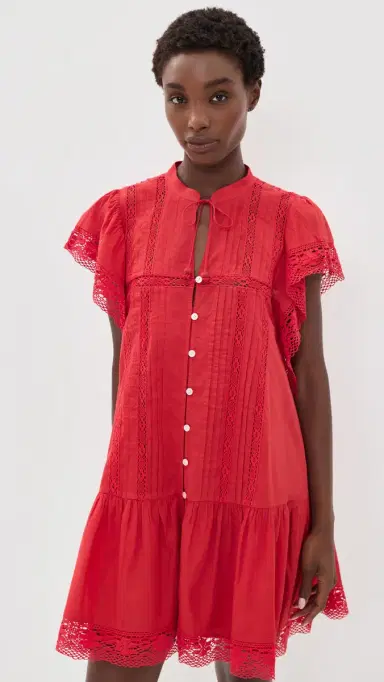 Sea Pippa Solid Mini Dress Red | Thumbnail 5