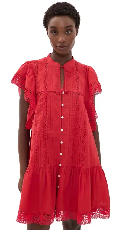 Sea Pippa Solid Mini Dress Red | Thumbnail 1