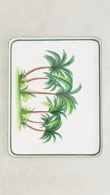 LES OTTOMANS Flora Hand Painted Iron Tray | Thumbnail 4