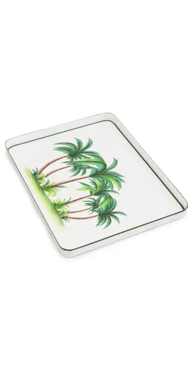 LES OTTOMANS Flora Hand Painted Iron Tray | Thumbnail 1