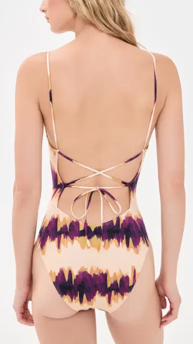 Ulla Johnson Alba Deep V Maillot One iece Quarry | Thumbnail 3 Ulla Johnson Alba Deep V Maillot One iece Quarry | Thumbnail 3