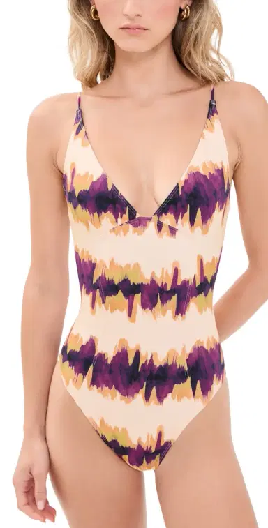 Ulla Johnson Alba Deep V Maillot One iece Quarry | Thumbnail 1 Ulla Johnson Alba Deep V Maillot One iece Quarry | Thumbnail 1
