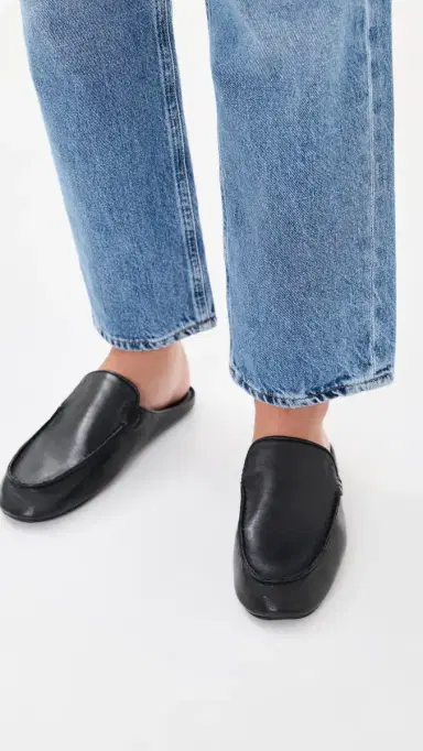 Mansur Gavriel Loafer Mules Black | Thumbnail 3