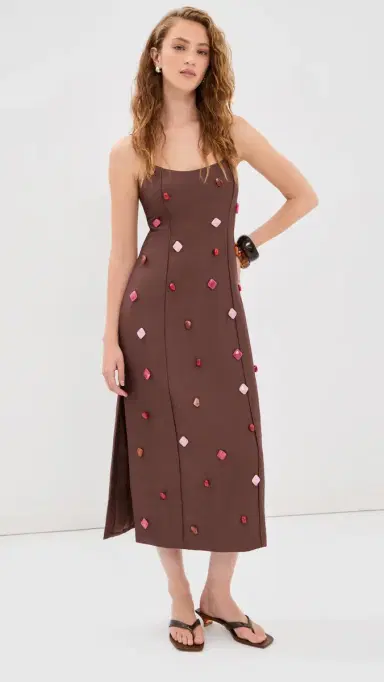 The Wolf Gang Romy Maxi Dress Chocolate | Thumbnail 2