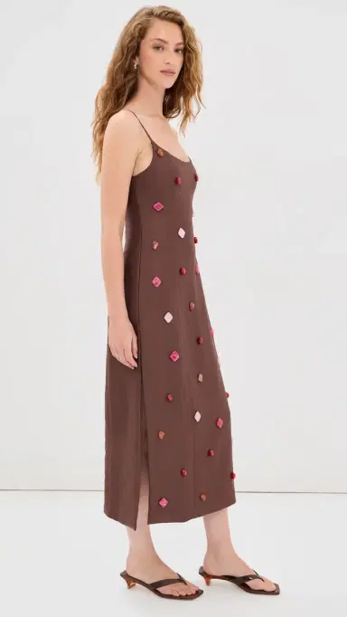 The Wolf Gang Romy Maxi Dress Chocolate | Thumbnail 4