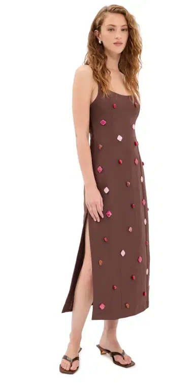 The Wolf Gang Romy Maxi Dress Chocolate | Thumbnail 1