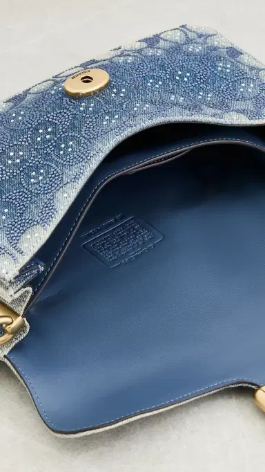 Coach Soft Crystal Signature Denim Tabby Shoulder Bag 26 Denim One Size | Thumbnail 6