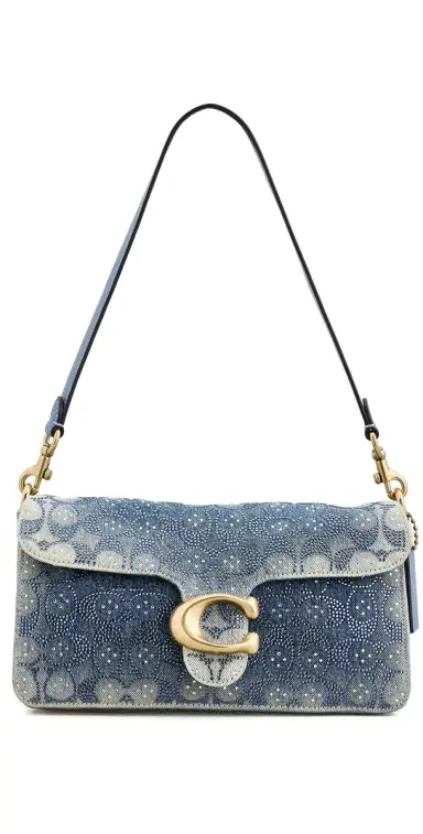 Coach Soft Crystal Signature Denim Tabby Shoulder Bag 26 Denim One Size | Thumbnail 1