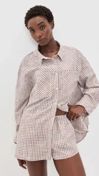 Free People Cross My Heart Button Down Shirt Combo | Thumbnail 2