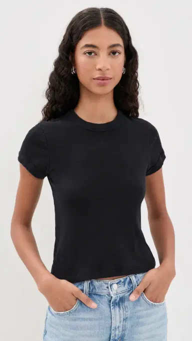 Mother The Itty Bitty Ringer Tee Black S | Thumbnail 2