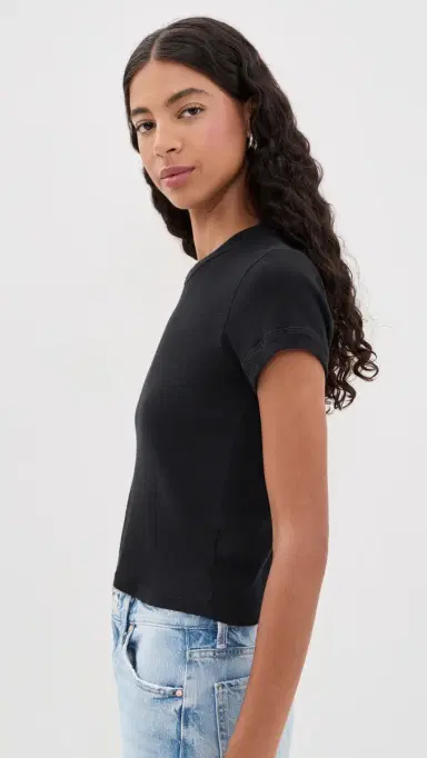 Mother The Itty Bitty Ringer Tee Black S | Thumbnail 4