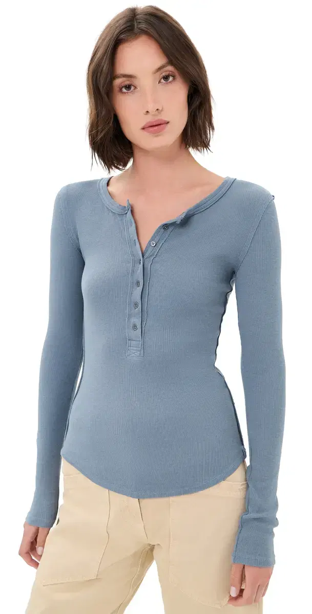 Free People Jamie Henley Tee Flint tone