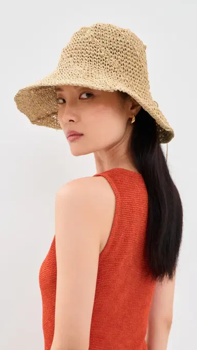 Rachel Comey Bubbi Straw Hat Corn One Size | Thumbnail 3