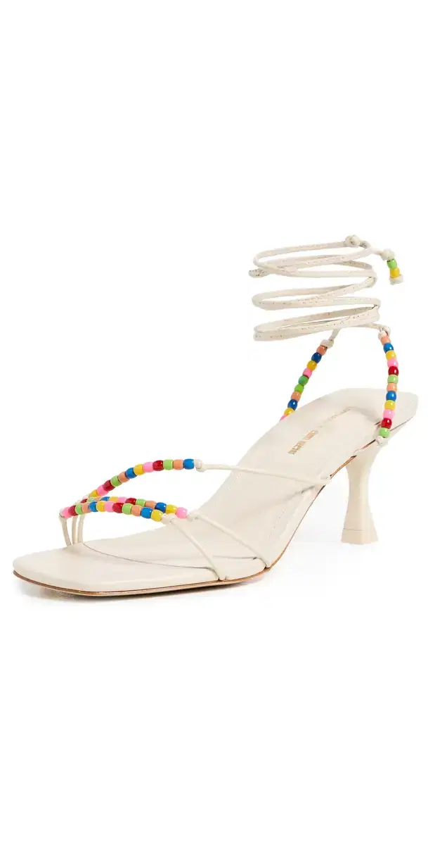 Larroudé x Ciao Lucia Eloisa Sandals Calf Skin Ivory 8