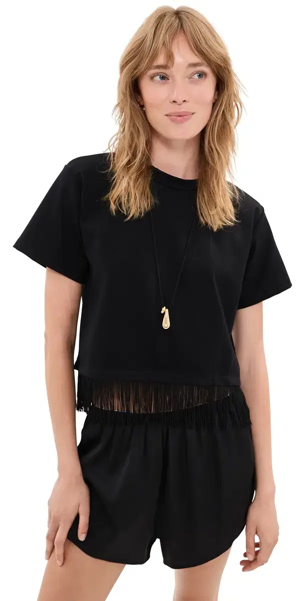 LE BOP Fringe Hazel Tee Black