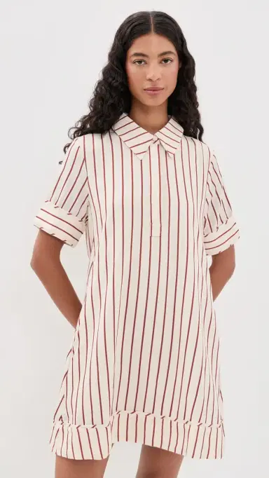 English Factory tripe A-Line Mini Shirt Dress Rust tripe | Thumbnail 2