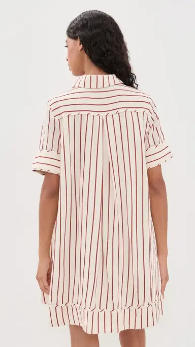 English Factory tripe A-Line Mini Shirt Dress Rust tripe | Thumbnail 3