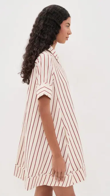 English Factory tripe A-Line Mini Shirt Dress Rust tripe | Thumbnail 4