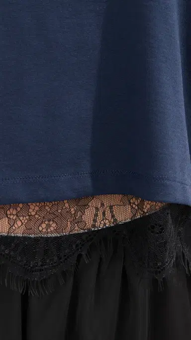 LE BOP Lace Hazel Cropped Tee Navy/Black M | Thumbnail 6 LE BOP Lace Hazel Cropped Tee Navy/Black M | Thumbnail 6