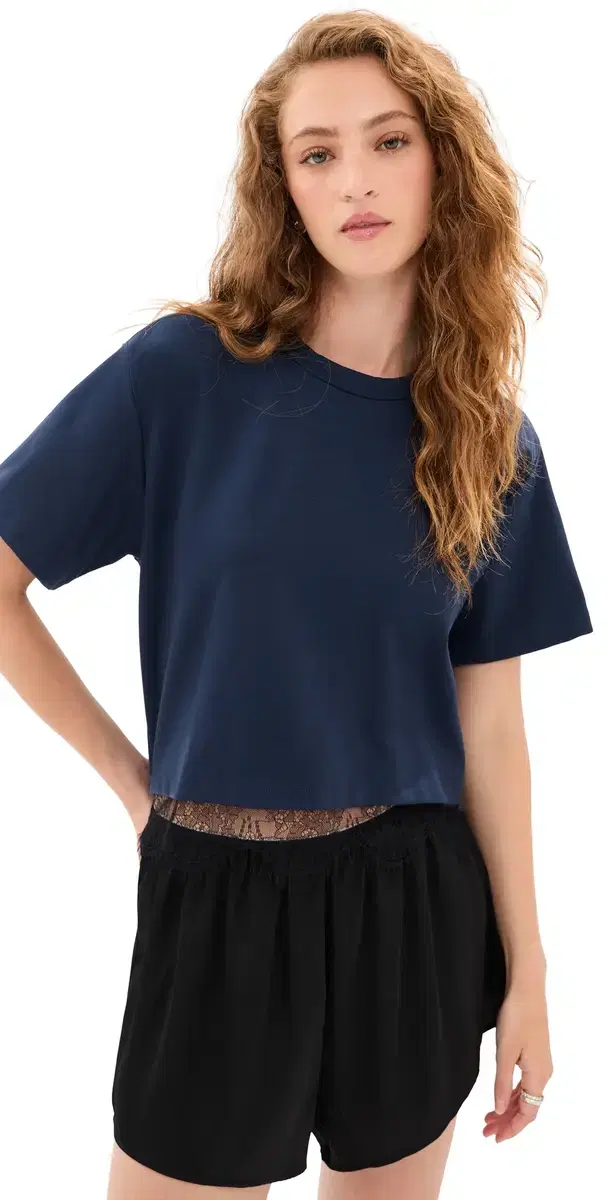 LE BOP ace Hazel Cropped Tee Navy/Black