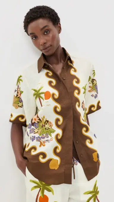 ALÉMAIS Island Cove Linen Shirt Cream 6 | Thumbnail 2 ALÉMAIS Island Cove Linen Shirt Cream 6 | Thumbnail 2