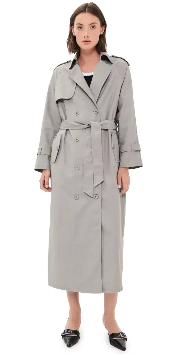LIONESS Penny Trench Coat Ash