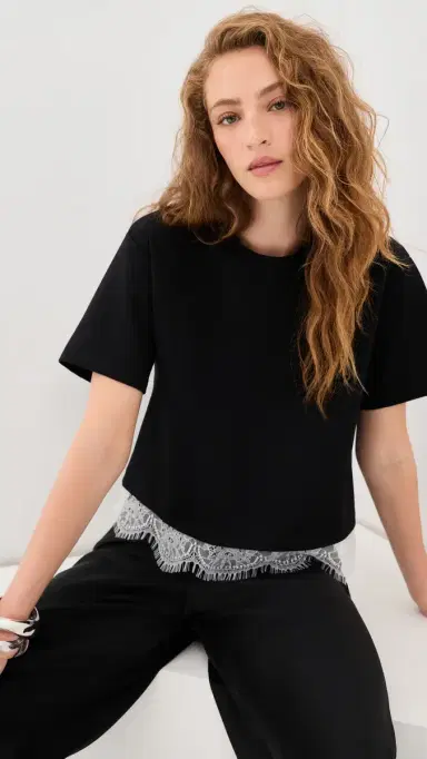 LE BOP Lace Hazel Cropped Tee | Thumbnail 3
