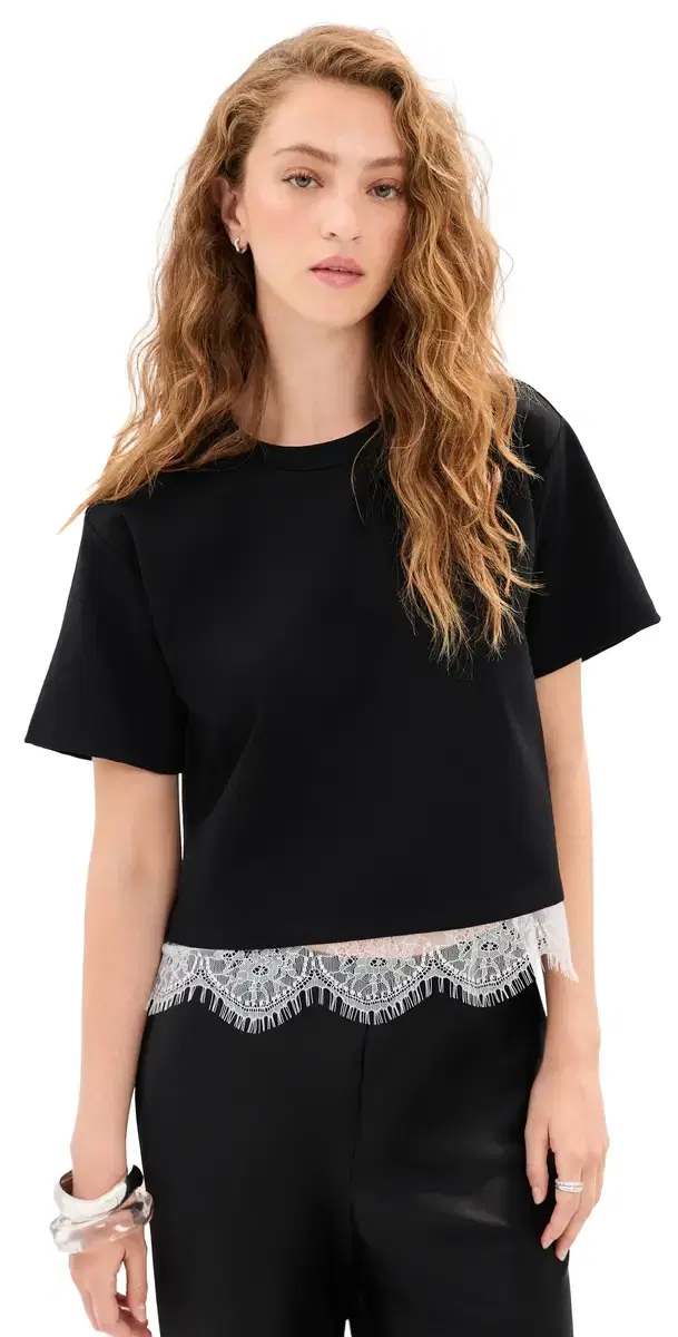 LE BOP ace Hazel Cropped Tee Black/White