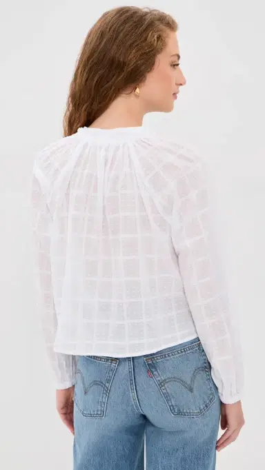 Splendid Fleur Tie Front Blouse White S | Thumbnail 3