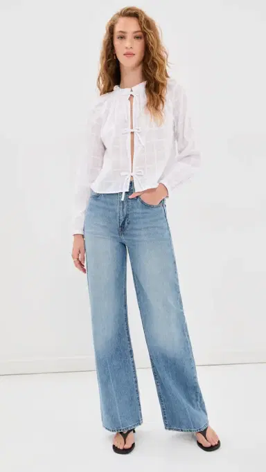 Splendid Fleur Tie Front Blouse White S | Thumbnail 5