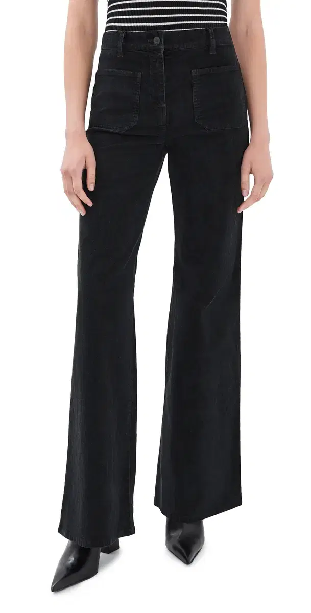 Nili Lotan Florence Corduroy Pants Dark Charcoal