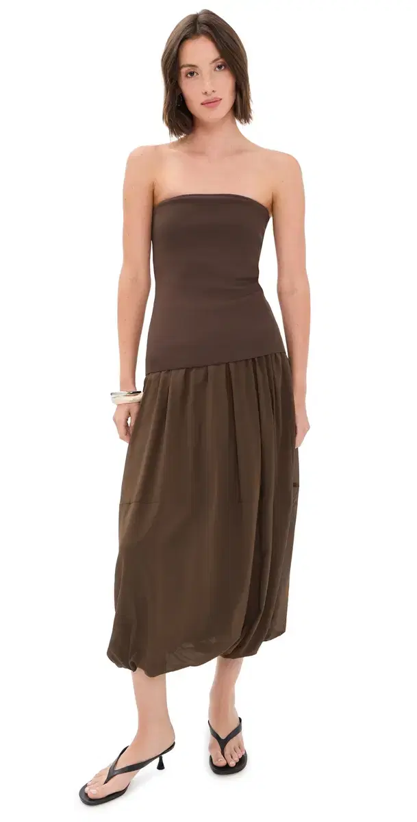 St. Agni trapless Balloon Hem Dress Cedar