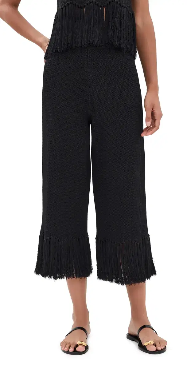 English Factory Fringe Detailed Knit Pants Black