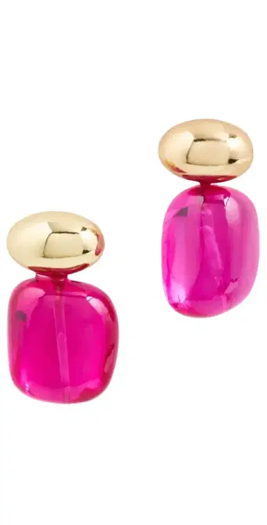 Shashi Alice Cerise Earrings Gold/Cerise One Size | Thumbnail 1