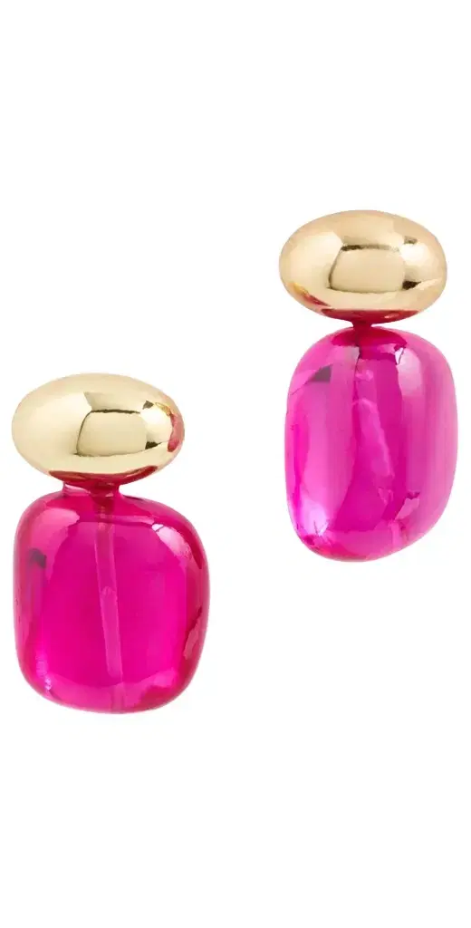 Shashi Alice Cerise Earrings Gold/Cerise One Size