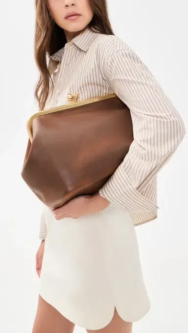 Coach Loved Leather Kiss-Lock Frame Bag 27 | Thumbnail 3 Coach Loved Leather Kiss-Lock Frame Bag 27 | Thumbnail 3