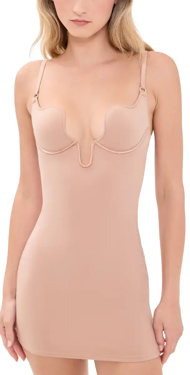 Fleur du Mal Le Stretch icro U-Plunge Mini Slip Tan