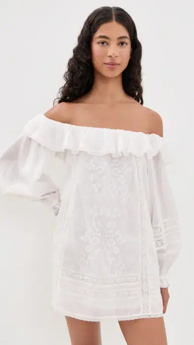 Show Me Your Mumu eadow Mini Dress Cream Voile Trim | Thumbnail 2
