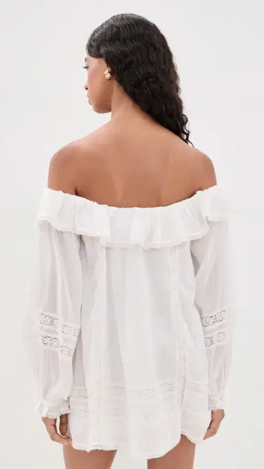 Show Me Your Mumu eadow Mini Dress Cream Voile Trim | Thumbnail 3